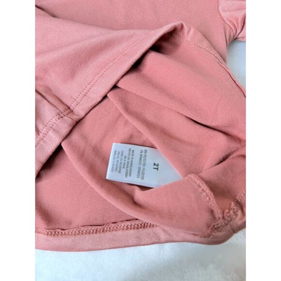 Tahari Girl 2T - Denim 2 PC Brand New Overalls Pink Polka Dot Ruffle Sleeve - Picture 5 of 13